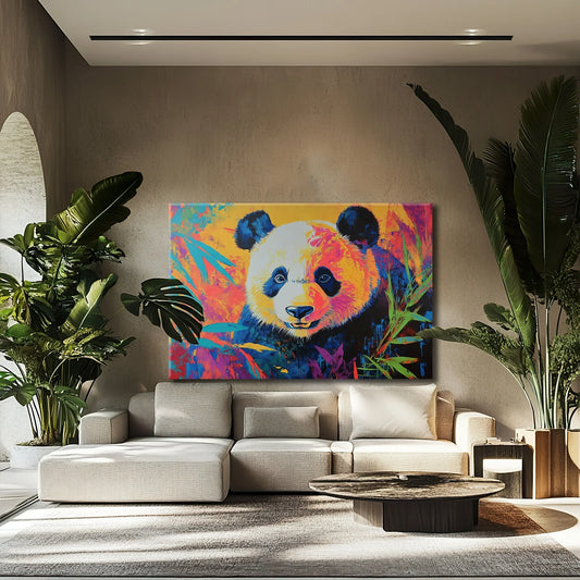 Colour Panda Canvas Print Robussi