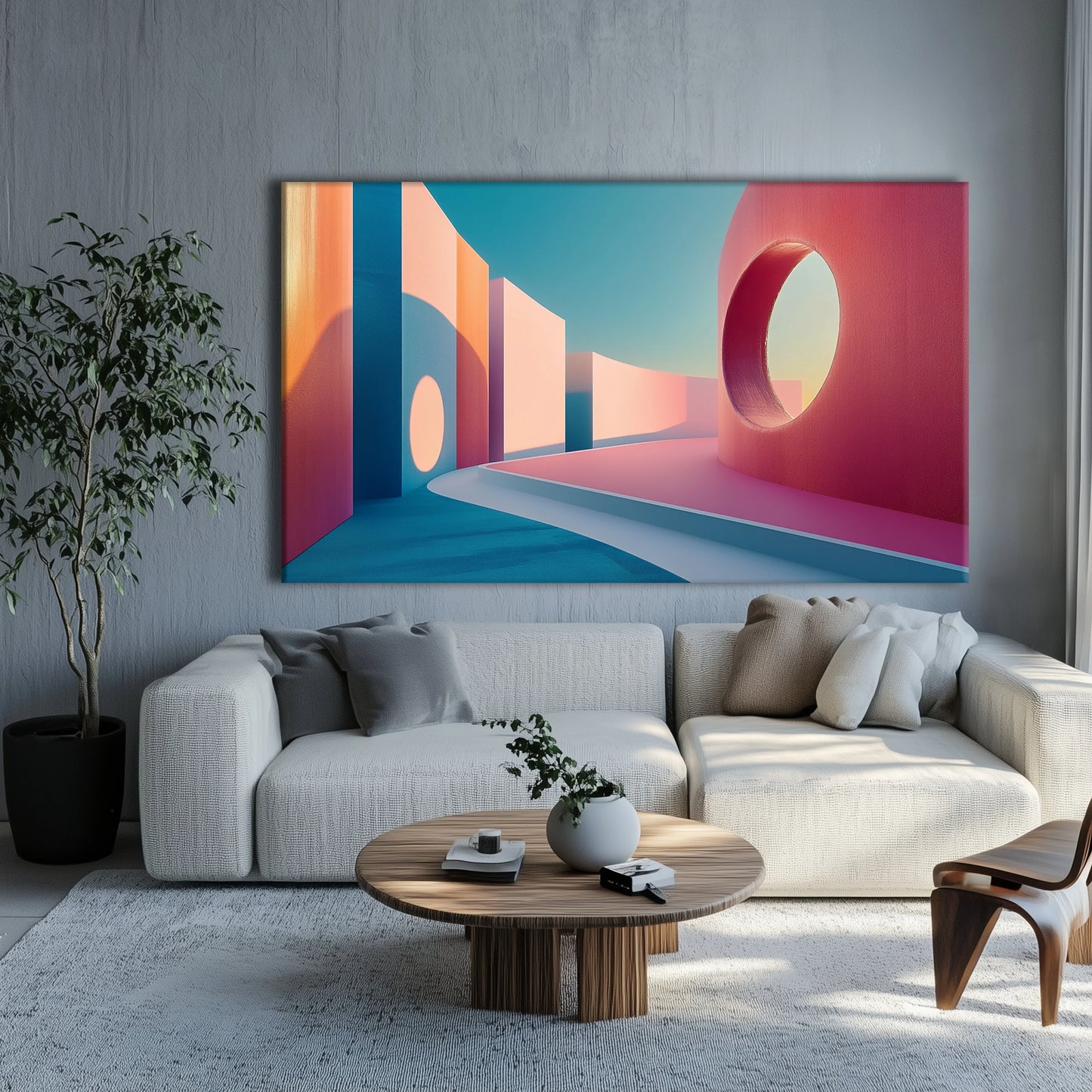 Concrete Labyrinth Canvas Print Robussi