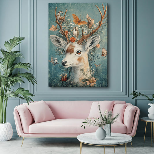 Deer Mother Canvas Print Robussi