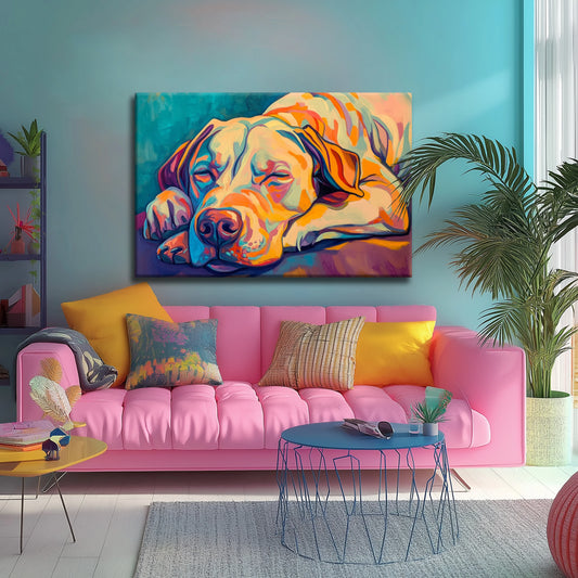 Dreaming Dog Canvas Print Robussi