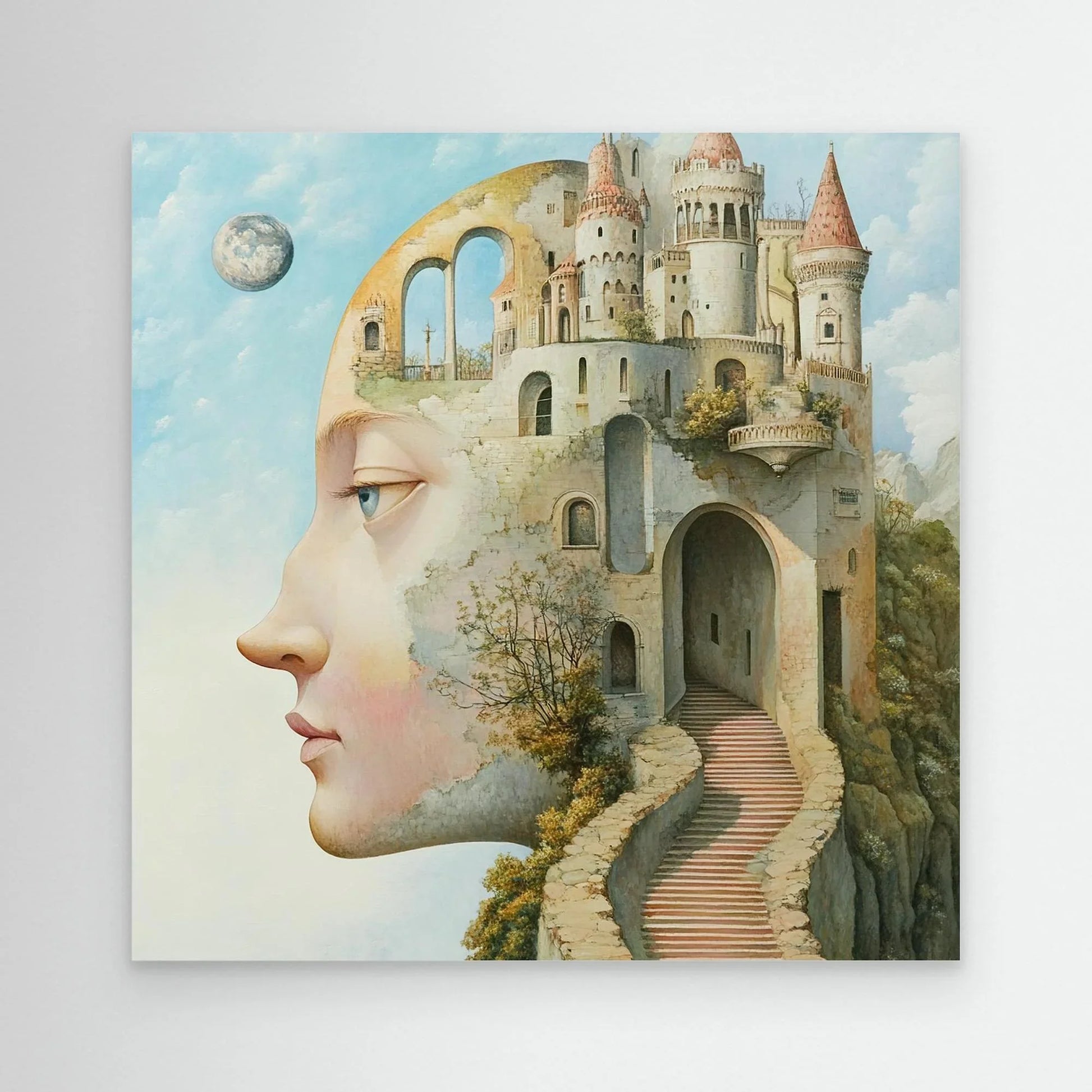 Face Castle Canvas Print Robussi