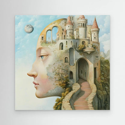 Face Castle Canvas Print Robussi