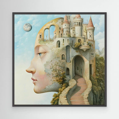 Face Castle Canvas Print Robussi
