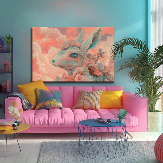 Flower Rabbit Canvas Print Robussi