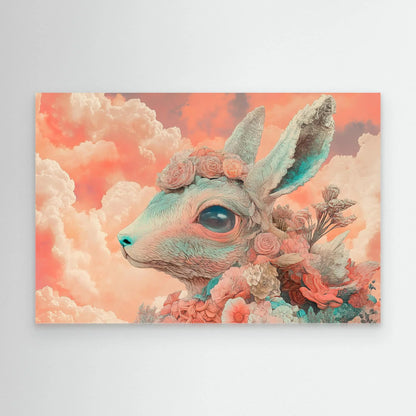 Flower Rabbit Canvas Print Robussi