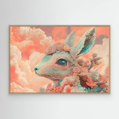 Flower Rabbit Canvas Print Robussi