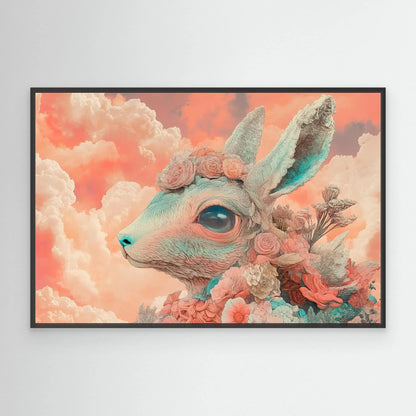 Flower Rabbit Canvas Print Robussi