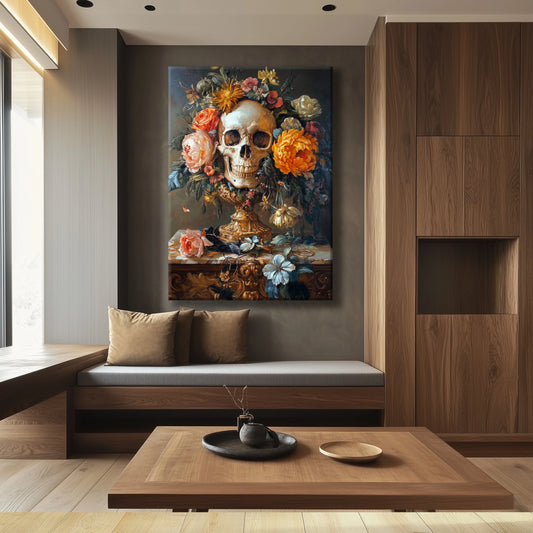 Flower Skull Canvas Print Printumo