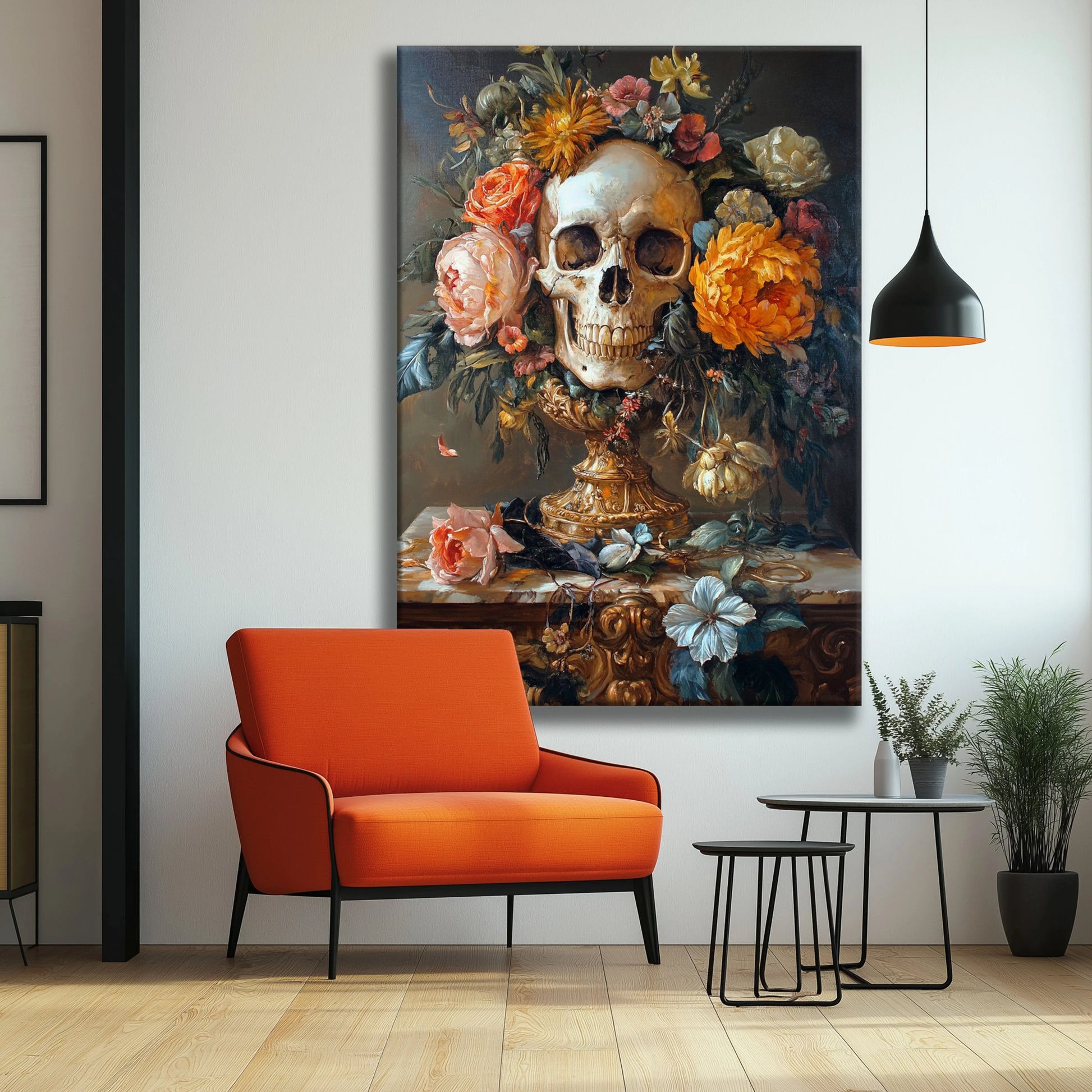 Flower Skull Canvas Print Printumo