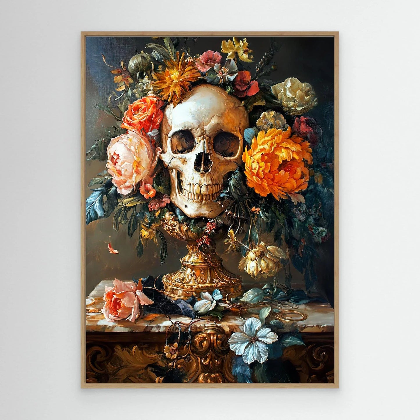 Flower Skull Canvas Print Printumo