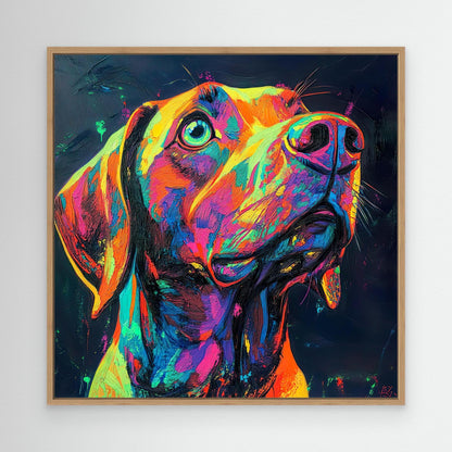 Neon Dog Canvas Print Robussi