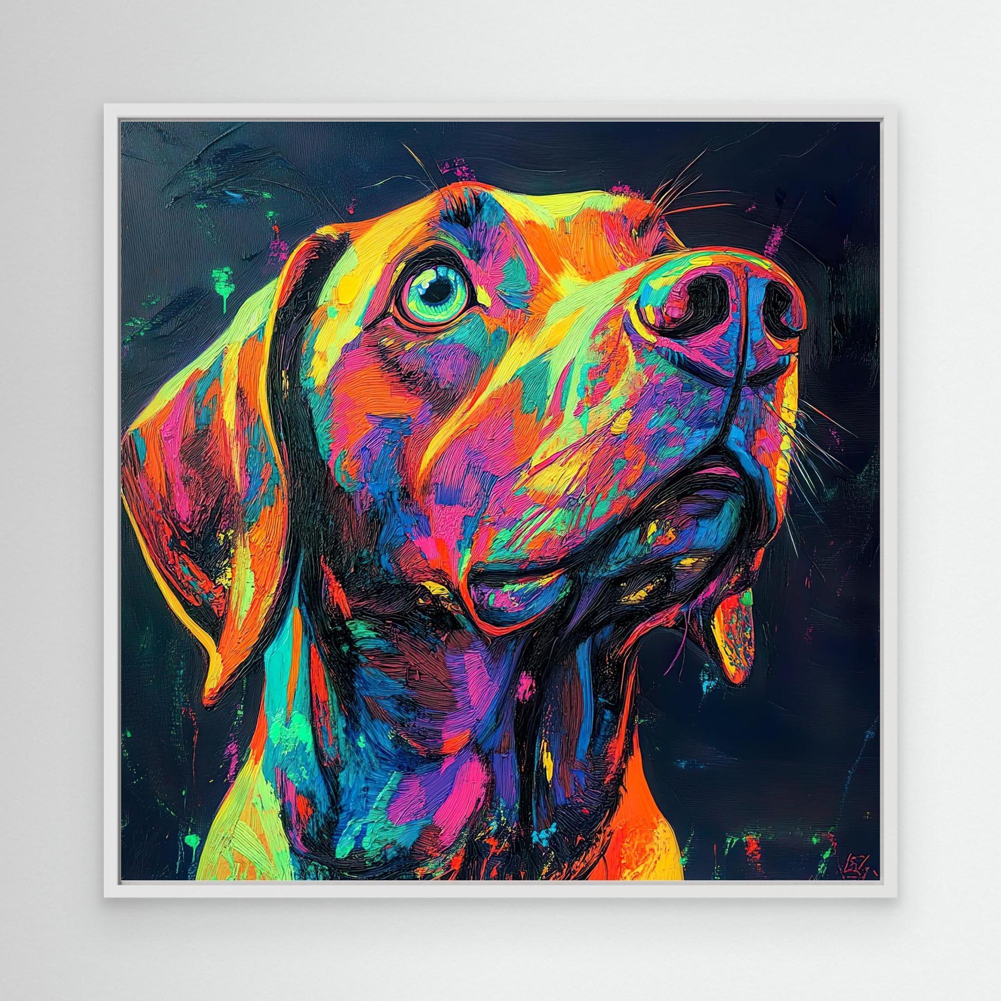 Neon Dog Canvas Print Robussi