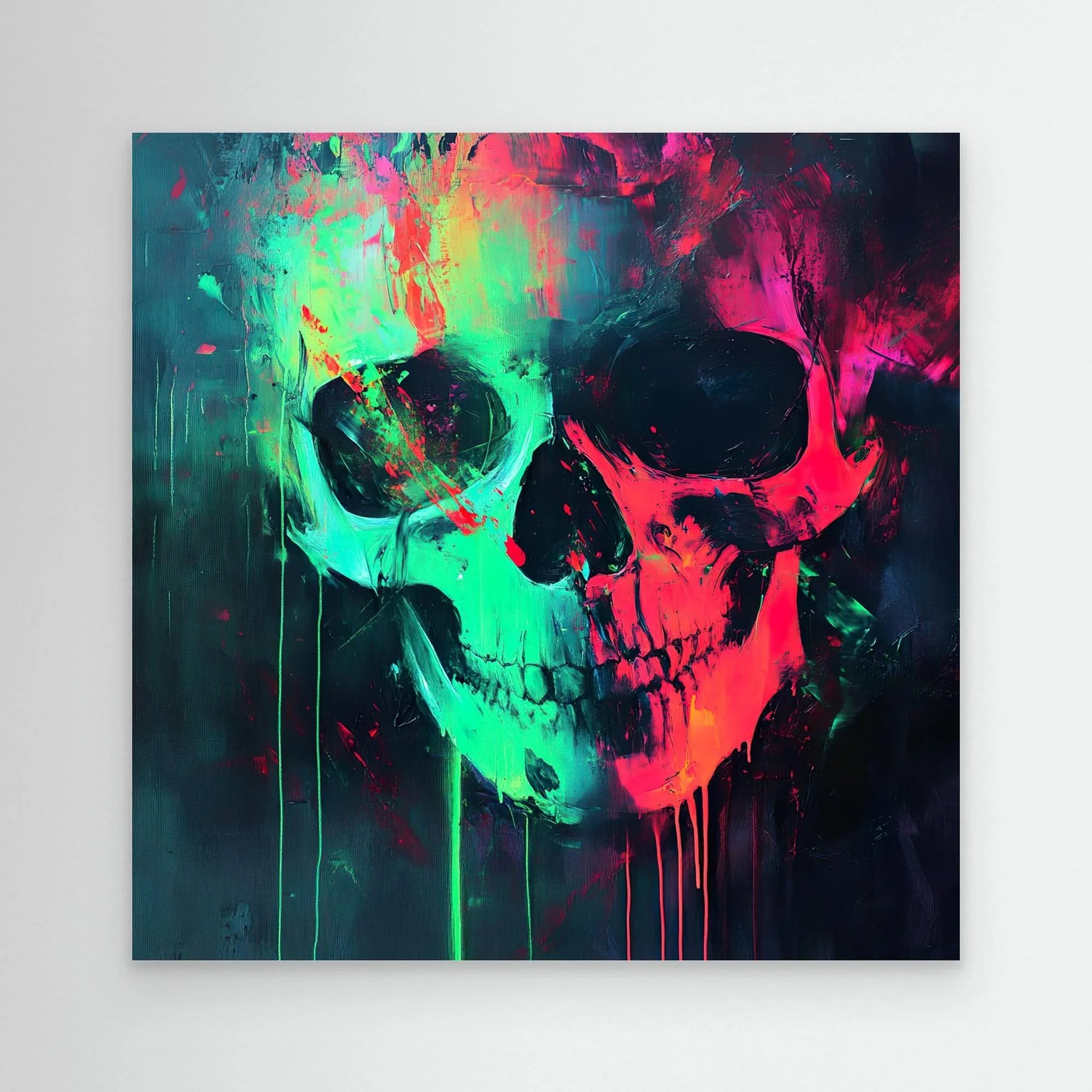 Neon Skull Canvas Print Robussi