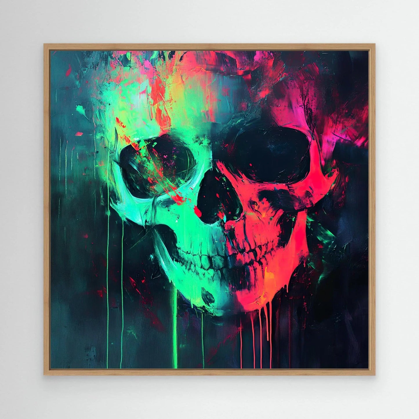 Neon Skull Canvas Print Robussi
