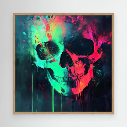 Neon Skull Canvas Print Robussi