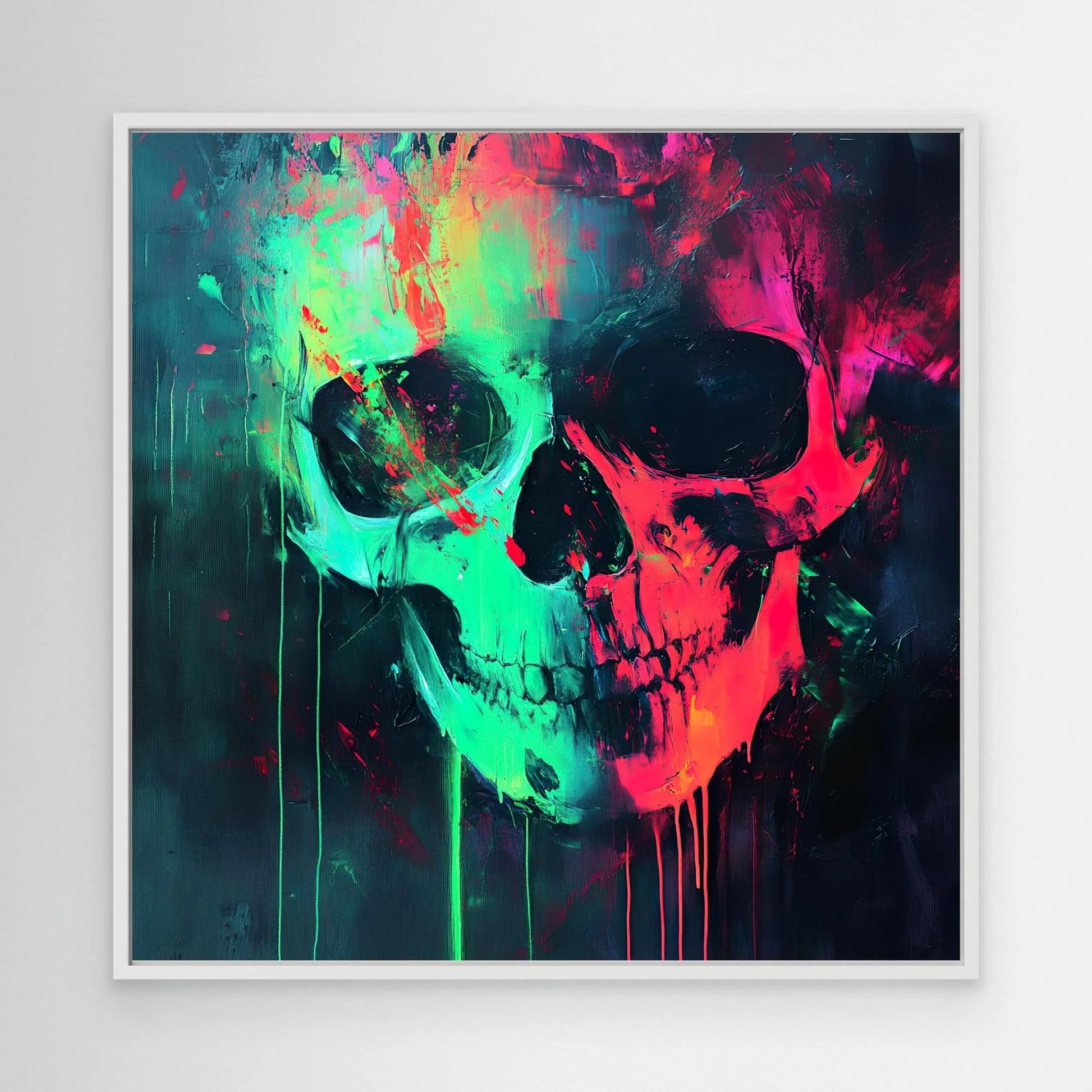 Neon Skull Canvas Print Robussi