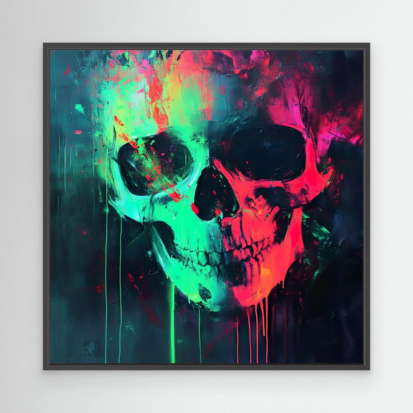 Neon Skull Canvas Print Robussi