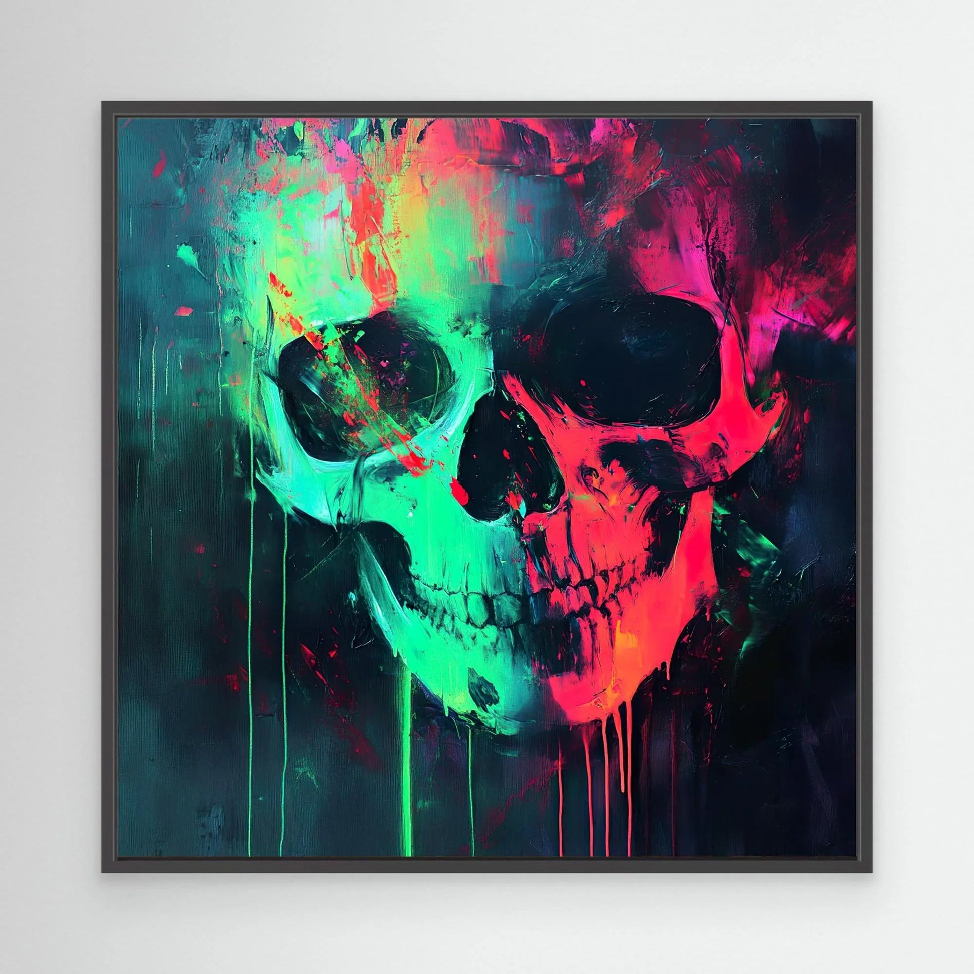 Neon Skull Canvas Print Robussi