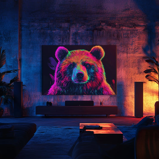 Pink Bear Canvas Print Robussi