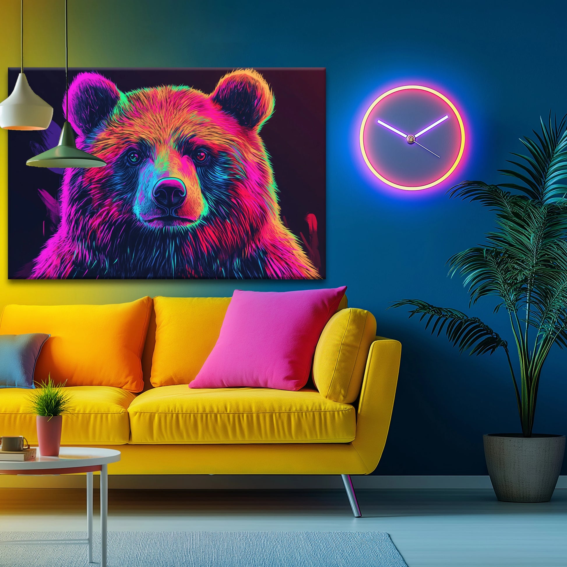 Pink Bear Canvas Print Robussi