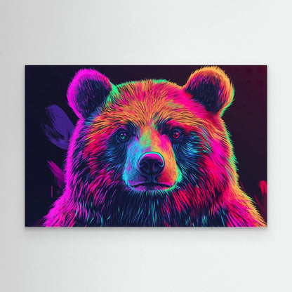 Pink Bear Canvas Print Robussi