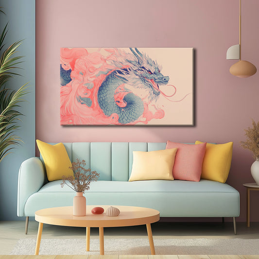 Pink Dragon Canvas Print Robussi