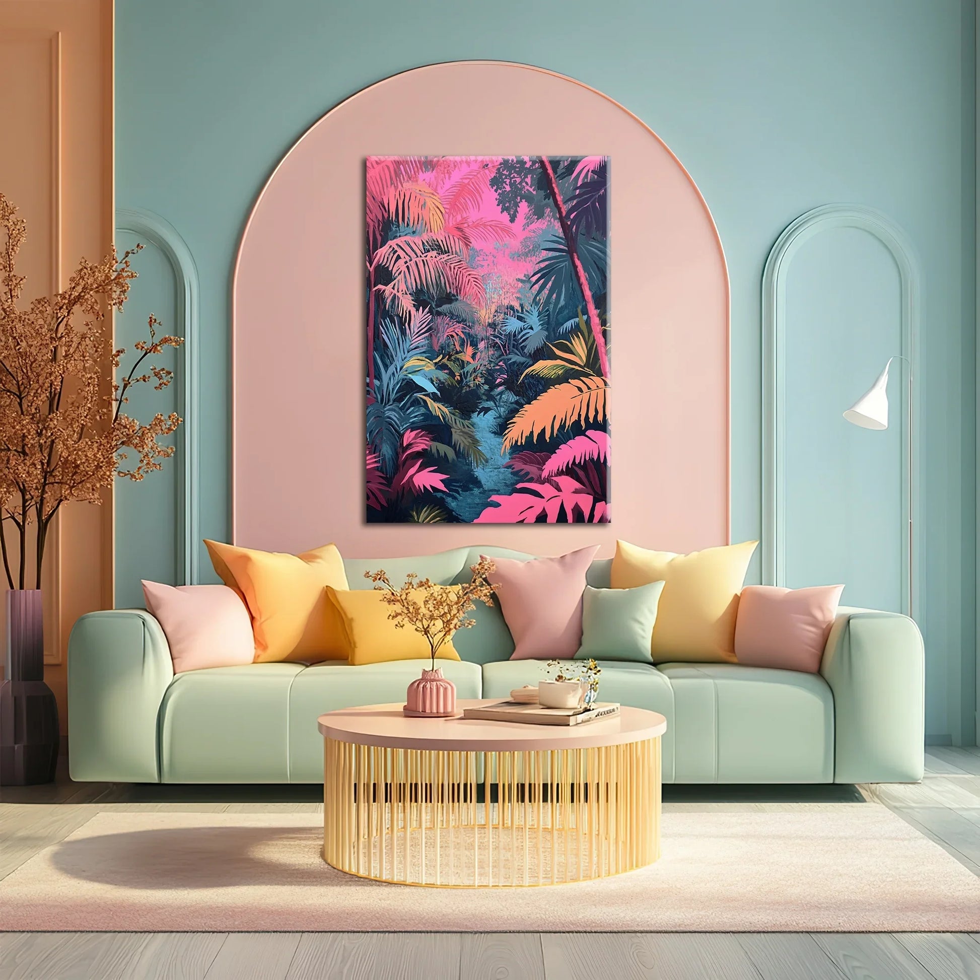 Pink Jungle Canvas Print Robussi