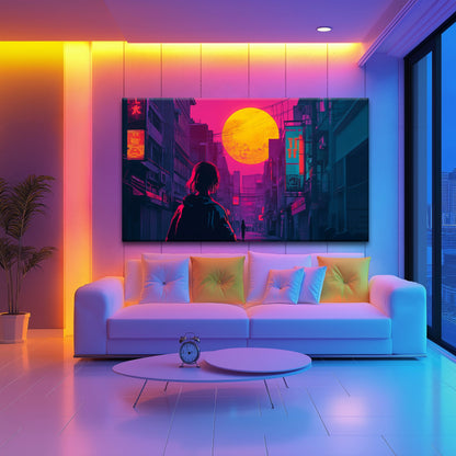 Pink Night Canvas Print Printumo