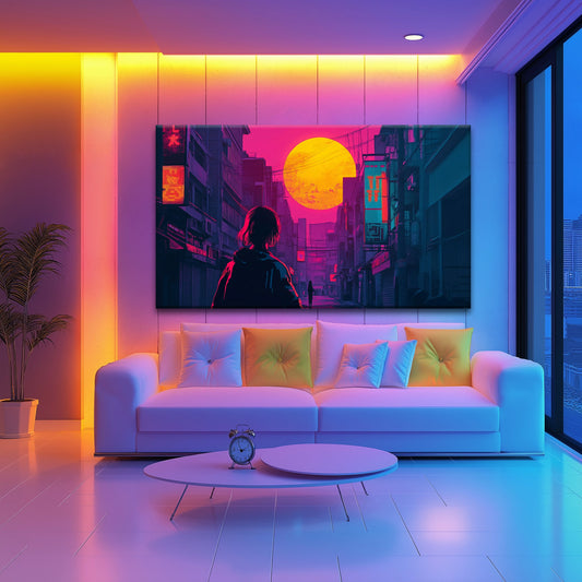 Pink Night Canvas Print Printumo