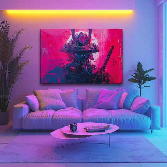 Pink Samurai Canvas Print Robussi