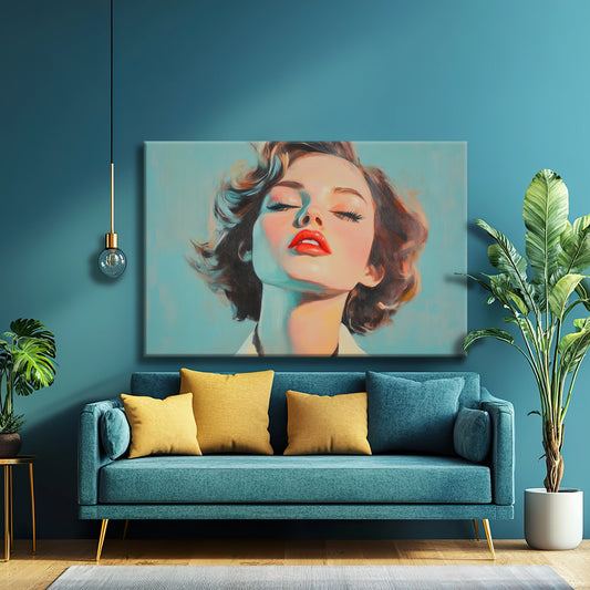 Red Lips Alway Lie Canvas Print Robussi