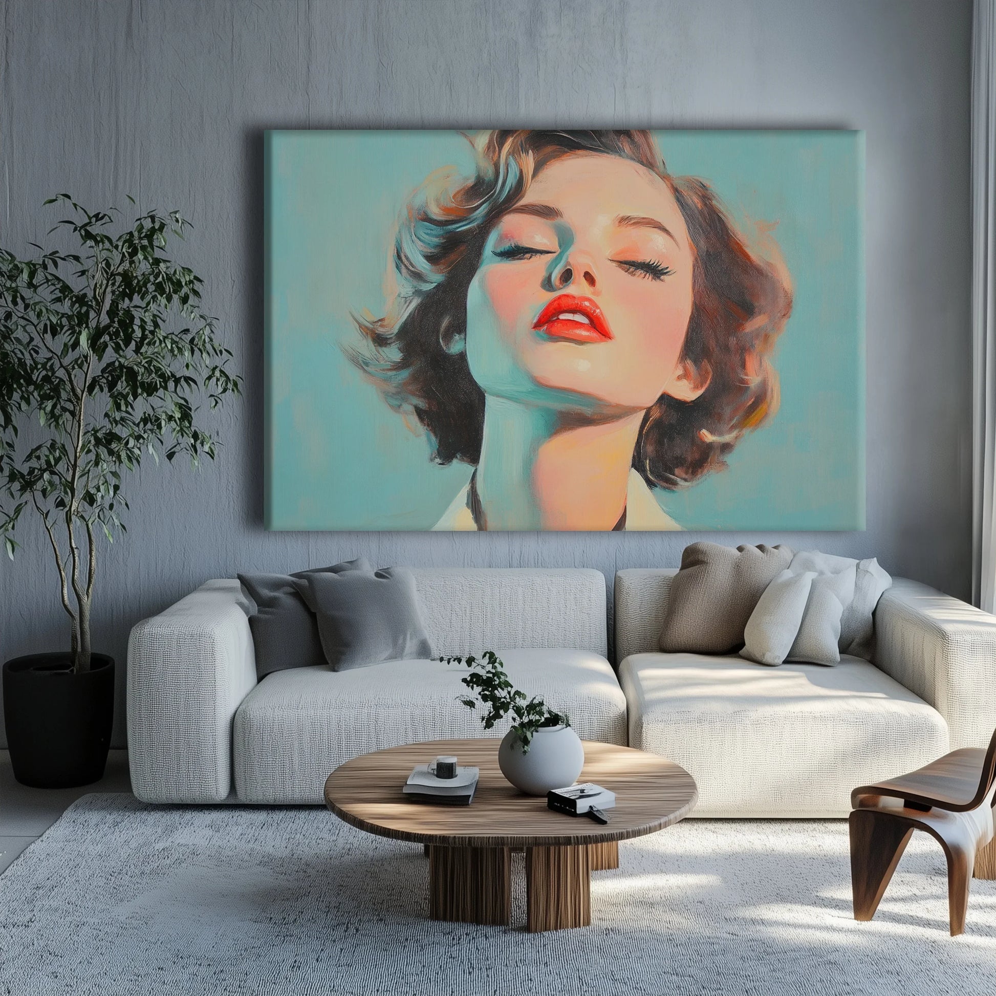 Red Lips Alway Lie Canvas Print Robussi