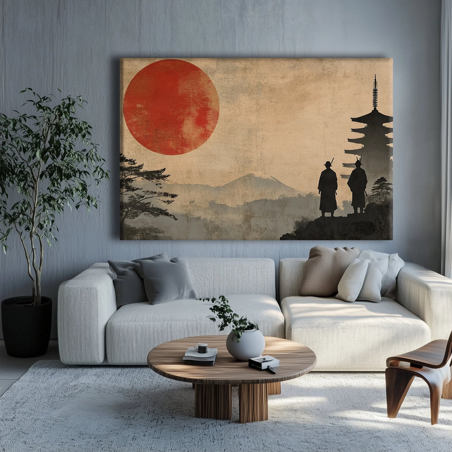 Red Sun Canvas Print Robussi