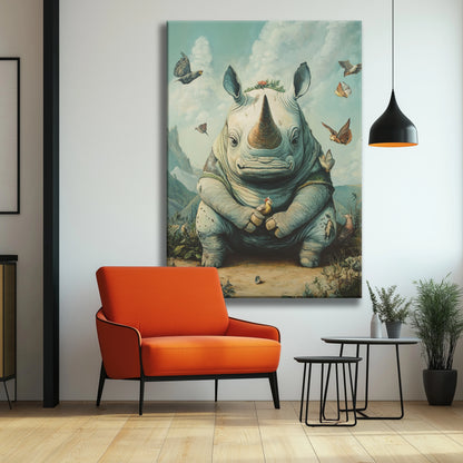 Rhino Revenge Canvas Print Robussi