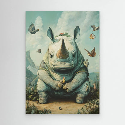 Rhino Revenge Canvas Print Robussi