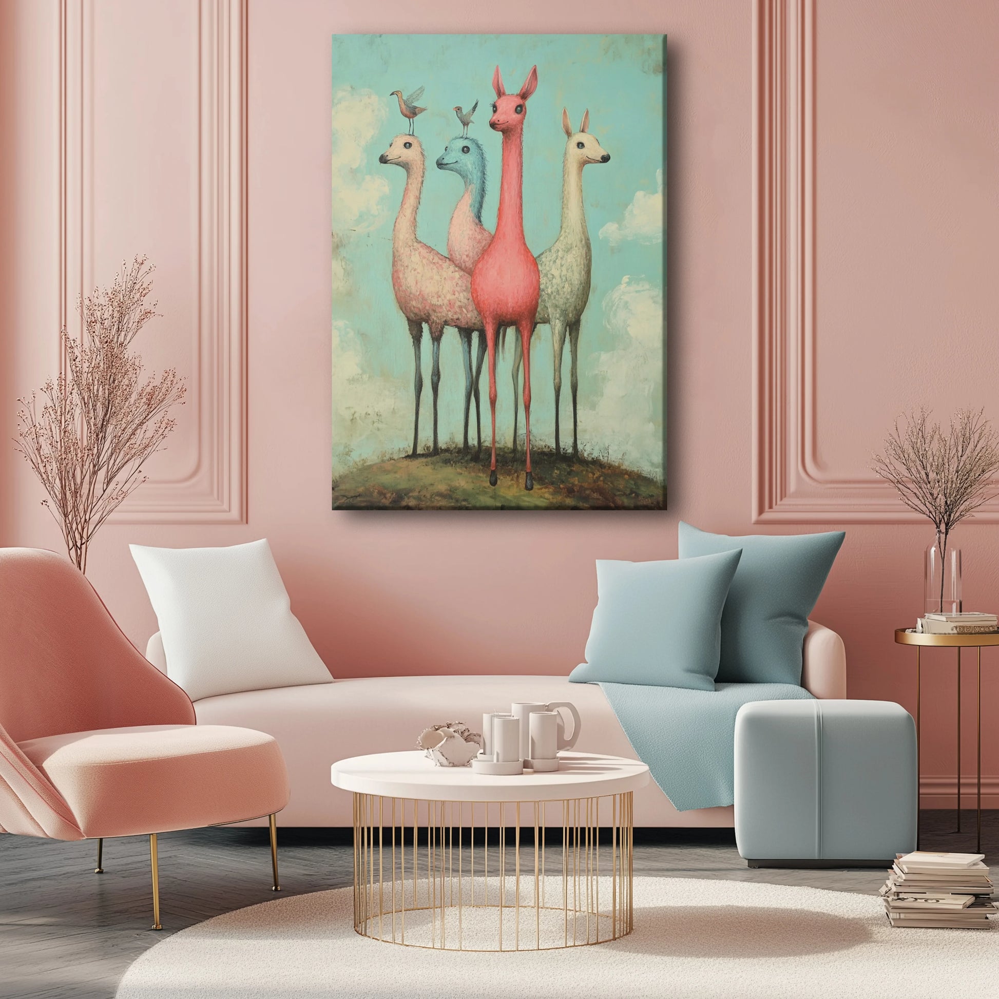 Roes on the Field Canvas Print Robussi