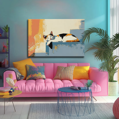 Sleeping on the Stairs Canvas Print Robussi