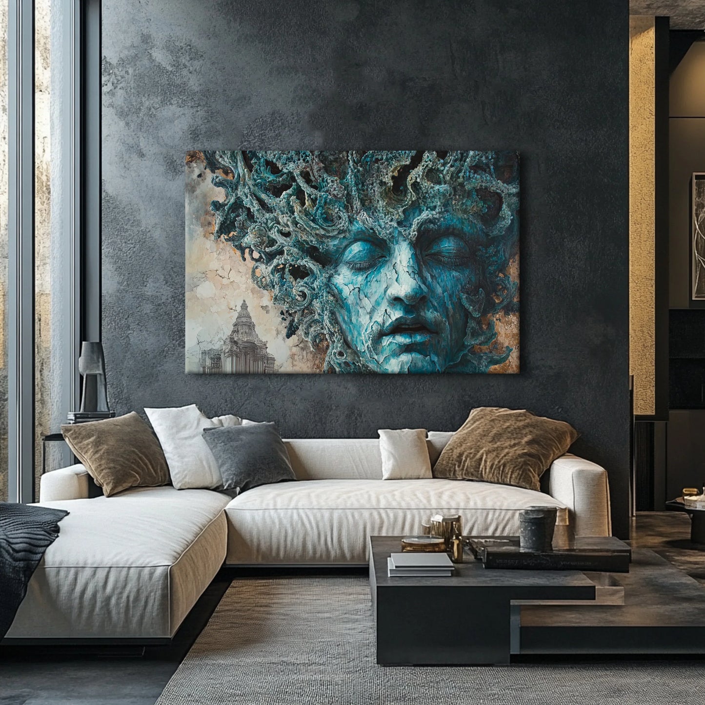 Statue of Sorrow Canvas Print Robussi