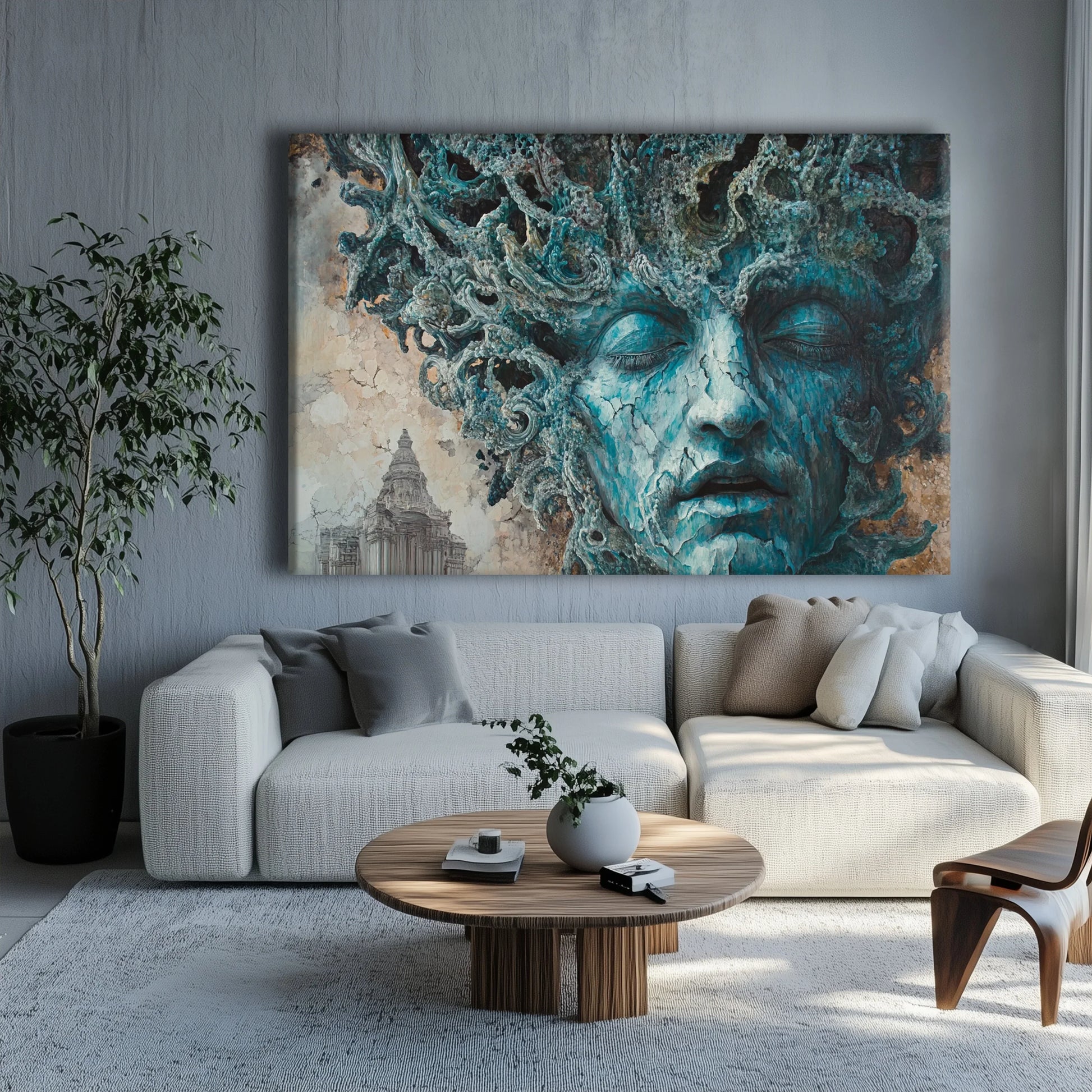 Statue of Sorrow Canvas Print Robussi